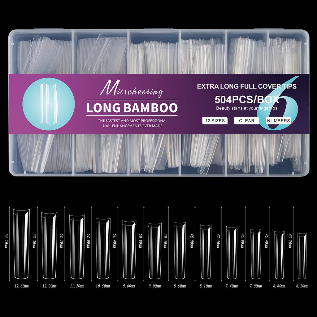 504pcs 2XL Soft Gel Nail Tips Super Long Ballerina Nails Press On Nail Full Cover Nail Art Capsule Fake Tips Extension Tools