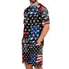 Conjunto de Pijama de Manga Corta para Hombre Ligero Transpirable Dos Piezas Ropa de Dormir Top y Pantalones Cortos Ajuste Cómodo