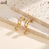 Effie Queen Edelstahl 18 Karat Gold Wassertropfen Zirkonia Tropfenohrringe Feiner Schmuck für Damen Hochzeitsfeier Bankett Geschenk STKE26
