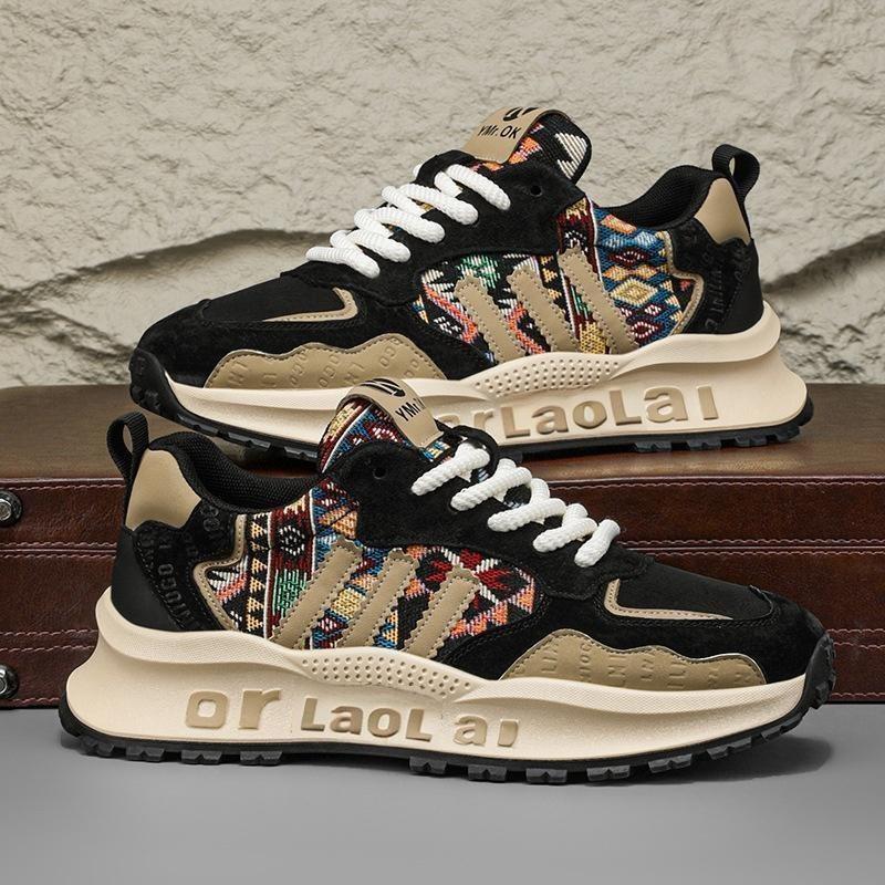 

Men s shoes European station 2025 new spring versatile platform casual shoes youth Forrest Gump sports dad shoes 39 чёрный