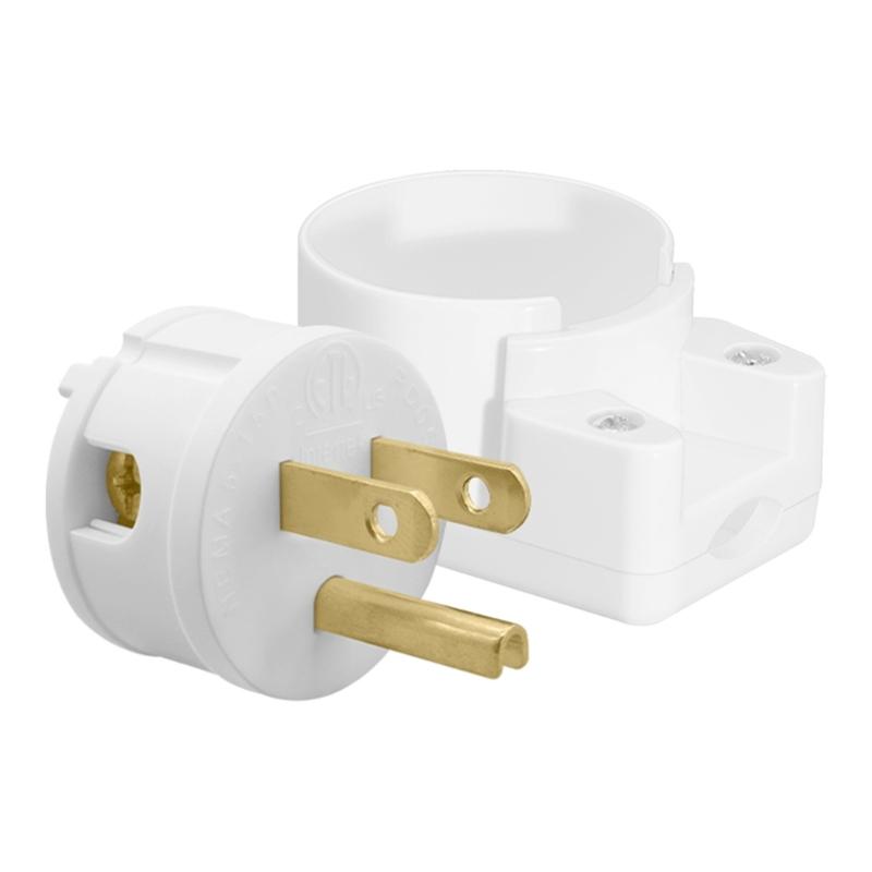 15A 125V NEMA 5-15P Replacement Plugs With Adjustable Clamp For 10-18AWG Wires Transparents Wiring Block