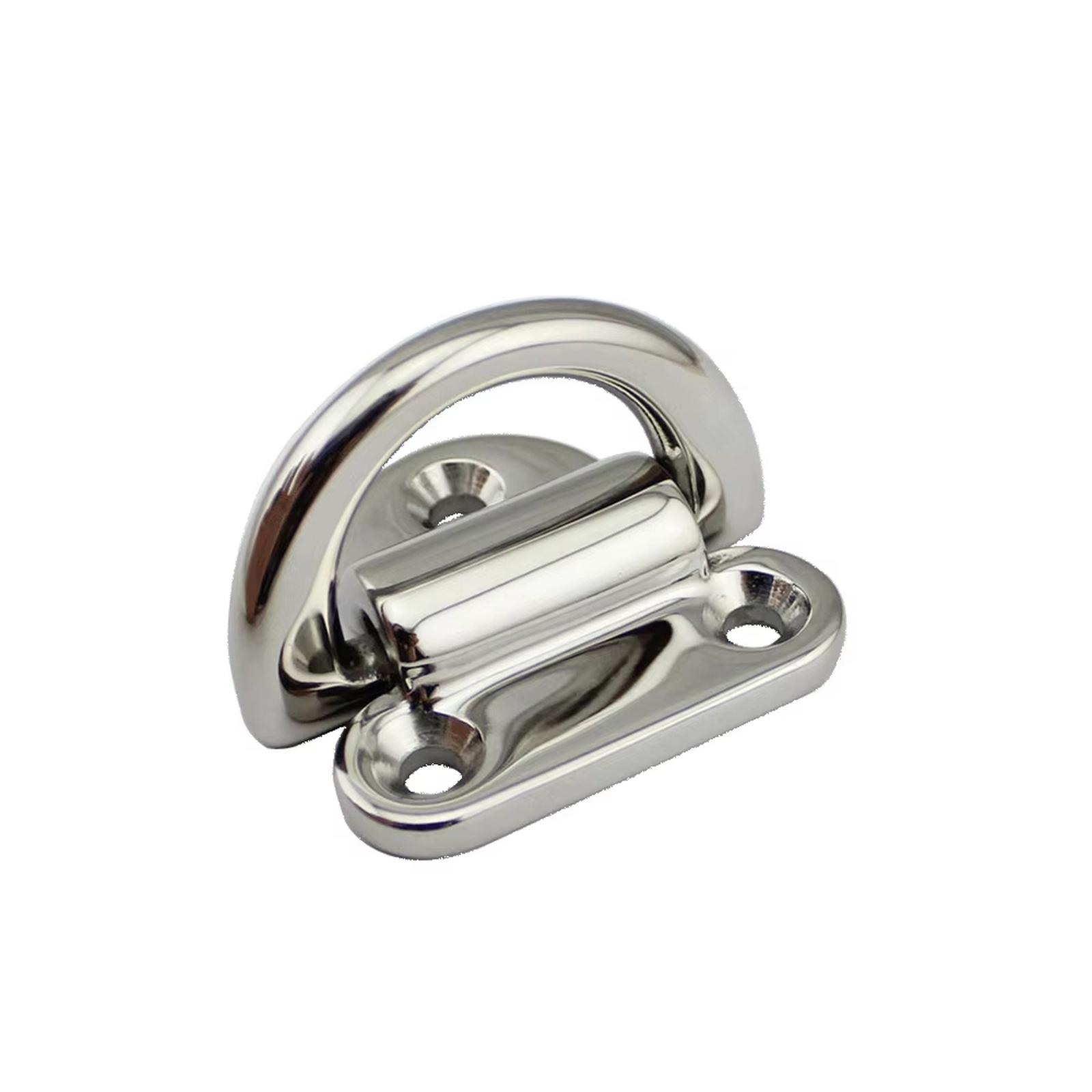 

316 Stainless Steel 6 8 10mm Folding Polish Pad Eyes Lashing D Type Ring Tie Anchor Fixing Cleat Plate One Size