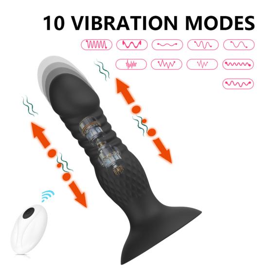 Remote Control Vibrator Sex Toy Toy with 10 Silicone Vibrating Vibration Modes Wearable Thrusting Dildo Adult
