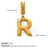 Fashion Personalized Bubble Three-Dimensional 26 English Pearl Letter Pendant Stainless Steel Gold-Plated Diy Accessories