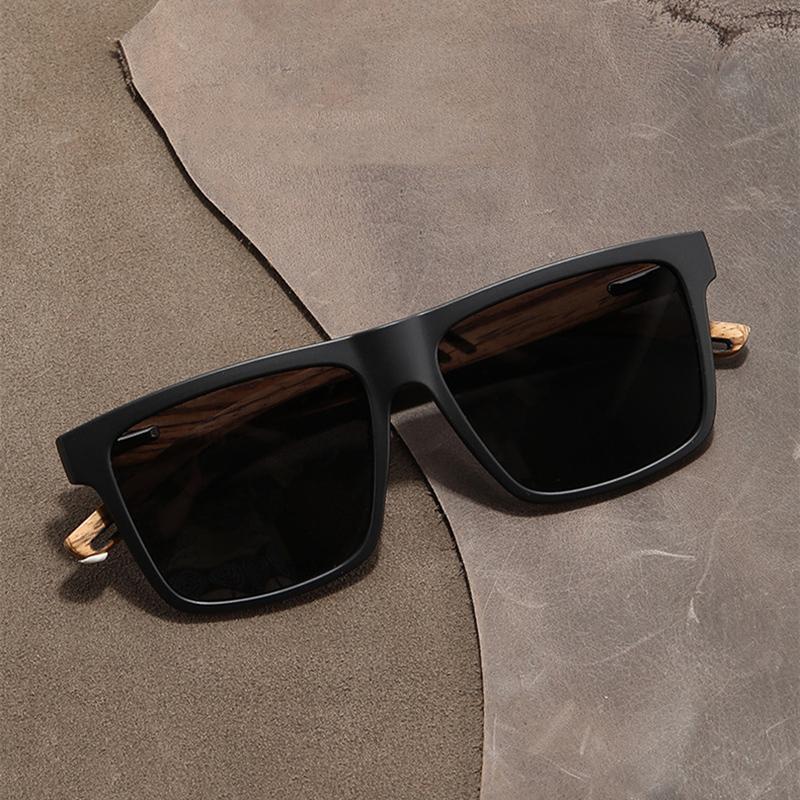 Yiran Health & Beauty Men's Fashionable Kocolior Design Retro Uv Resistant Bamboo Wood Sunglasses Gentle's Trendy Sunglasses Fashion Sunshade Sunglasses