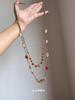 Medieval vintage double-layer water drop gourd flower necklace women's national style sweater chain retro long beaded accessories