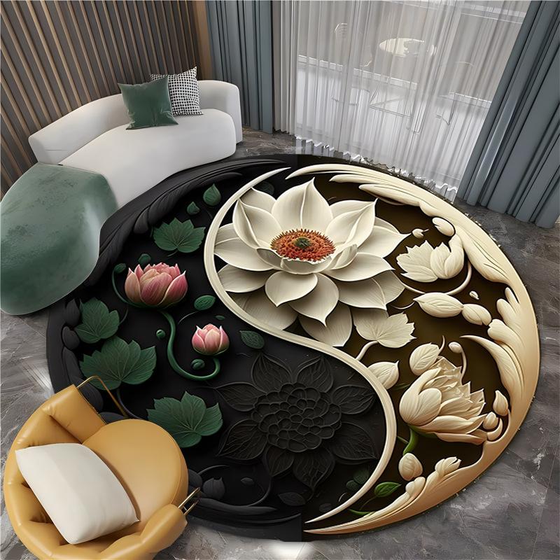 Mysterious Yin-yang Tiger Dragon Rugs Carpet for Living Room Retro Bedroom Large Area Anti-slip Floor Mat Indoor Entry Doormat