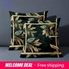 1 Pieces -2D Flat Printing Green Leaf Pattern Throw Pillow Set Decorative Polyester Pillowcase, Sofa Decorative Cushion Cov