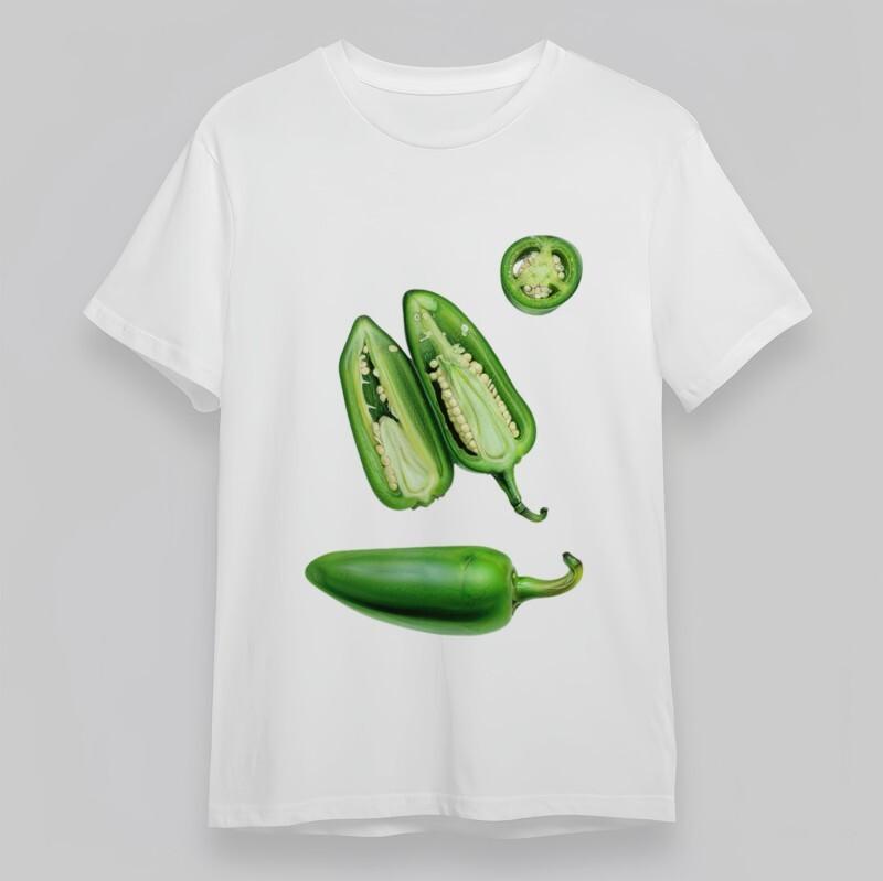 

Women s Classic T-Shirt Realistic Green Pepper Anatomy Graphic Oversize Tee S