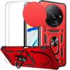 Case - E.F.CONNECTION - For Xiaomi Redmi A3 - Shockproof Armored - Rotating Ring Stand - 2 Tempered Glasses