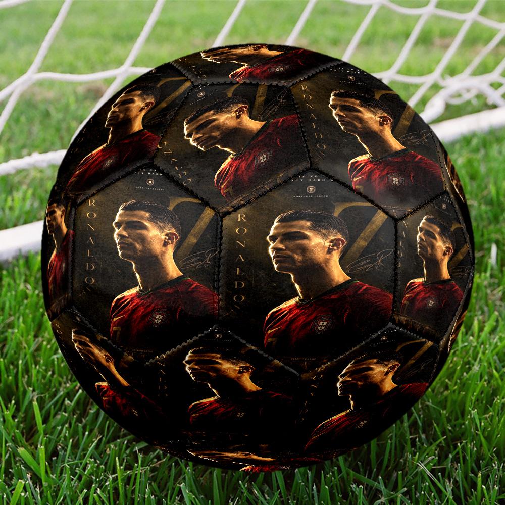 Cristiano Ronaldo Cr7 Juventus Action Size 5 Soccer Ball Machine-Stitched Indoor/Outdoor Training and Matches Perfect Commemorative Gift for Soccer Lo