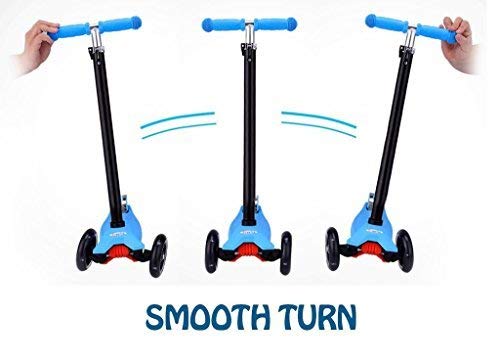 A win-win situation! 3-wheeled kick scooter for kids with LED light-up wheels, foot brake, and a great birthday gift. Easy Skater tricycle (orange)