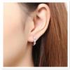 New Temperament Trendy Silver Color Zircon Heart Hoop Earrings for Women Classic Charm Korea Earring Jewelry Accessories Gift