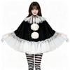 Adult Halloween Outfit Set, Black White Party Costume with Ruffle Collar and Pull On Styling for Dance Photos