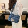Vintage Denim Bag Crossbody Bag Women's Large Capacity Multi-Pocket Lightweight Shoulder Bag