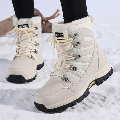 Bottes de neige antidérapantes pour femmes Bottines d'hiver épaisses en peluche Femme Plateforme Garder au chaud Chaussures rembourrées en coton
