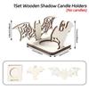 Wooden Material Wooden Candle Holder Shadow Projection Design Halloween Candlestick  Indoor Decor