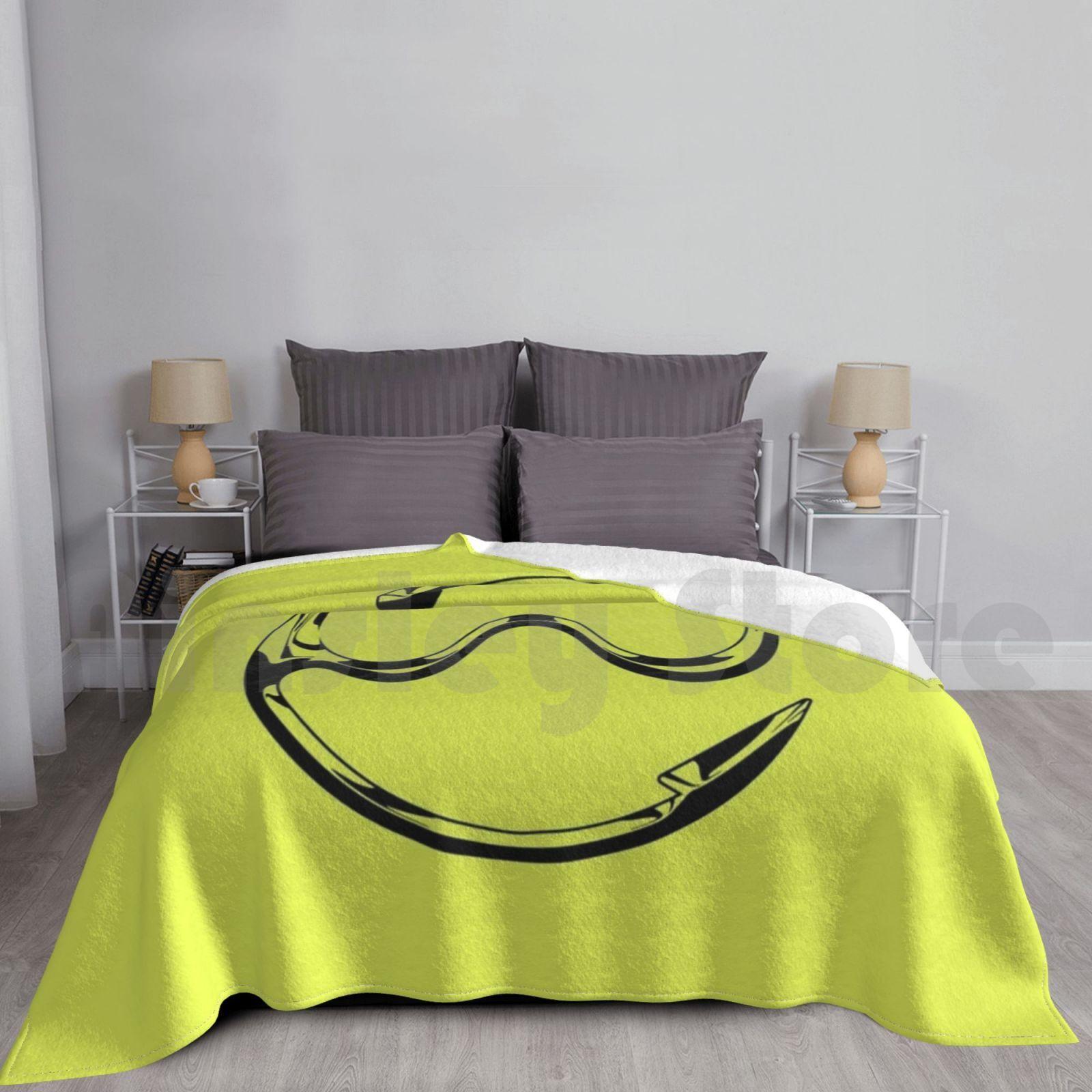 Gaga Chromatica Logo ( Black On Yellow ) Blanket Super Soft Warm Light Thin Gaga Chromatica Chrome Logo Icon Symbol Size: 75*100cm, Weight: 230 GSM
