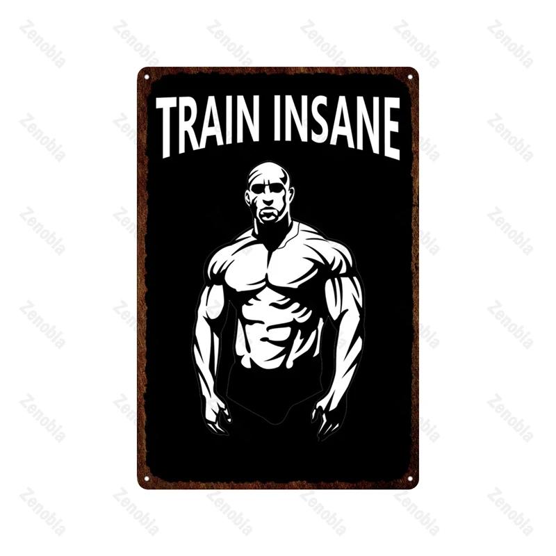 Trening Mięśni Fitness Metalowy Znak Podnoszenie Ciężarów Boks Sport Metalowa Tablica Tabliczki Sztuka Podnoś Ciężkie Blaszane Plakaty Siłownia Bar Wystrój Domu