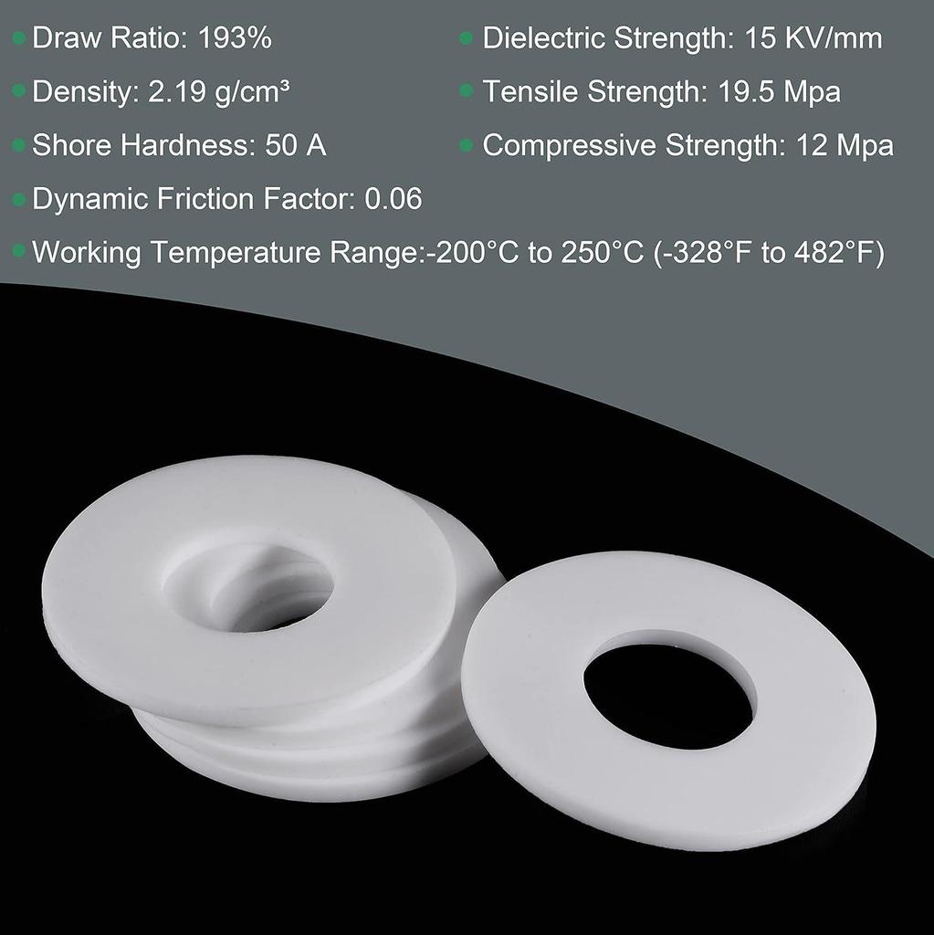 500pcs White Nylon Waterproof Sealing Ring Flat Plastic Washer Gasket Insulation Set