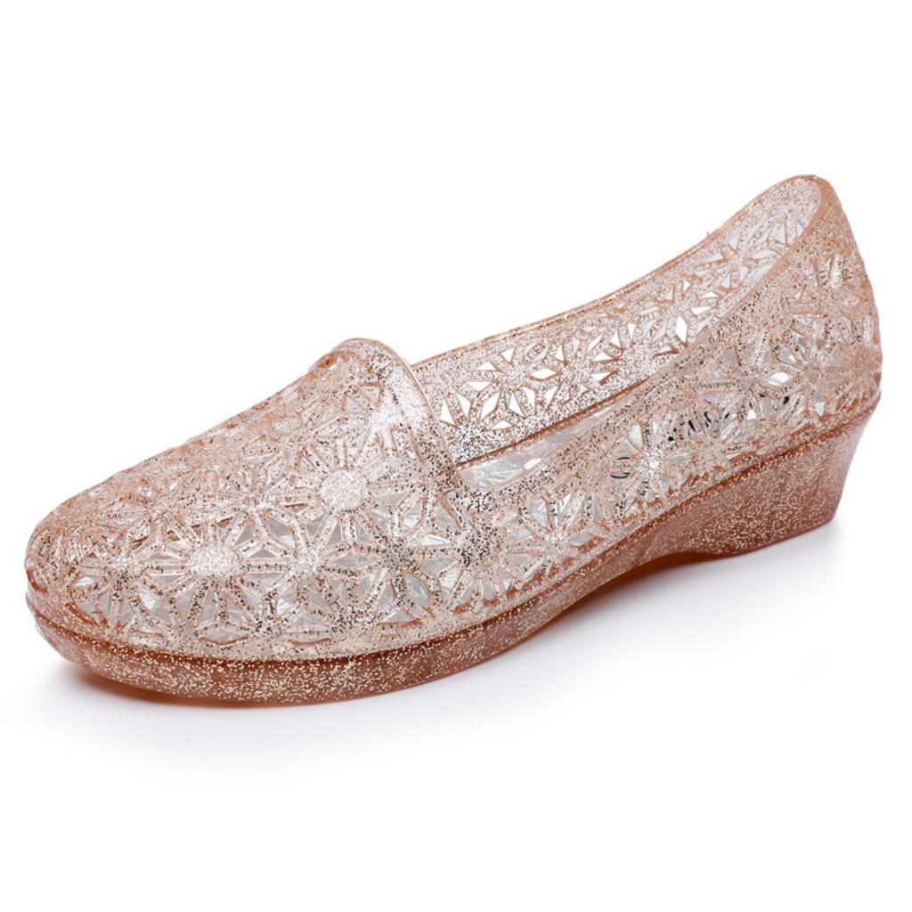 Crystal, Hollowed Out, Women's, Single Shoe, Outerwear, Lightweight, Comfortable, Casual Shoes, Flat Shoes, Sandals