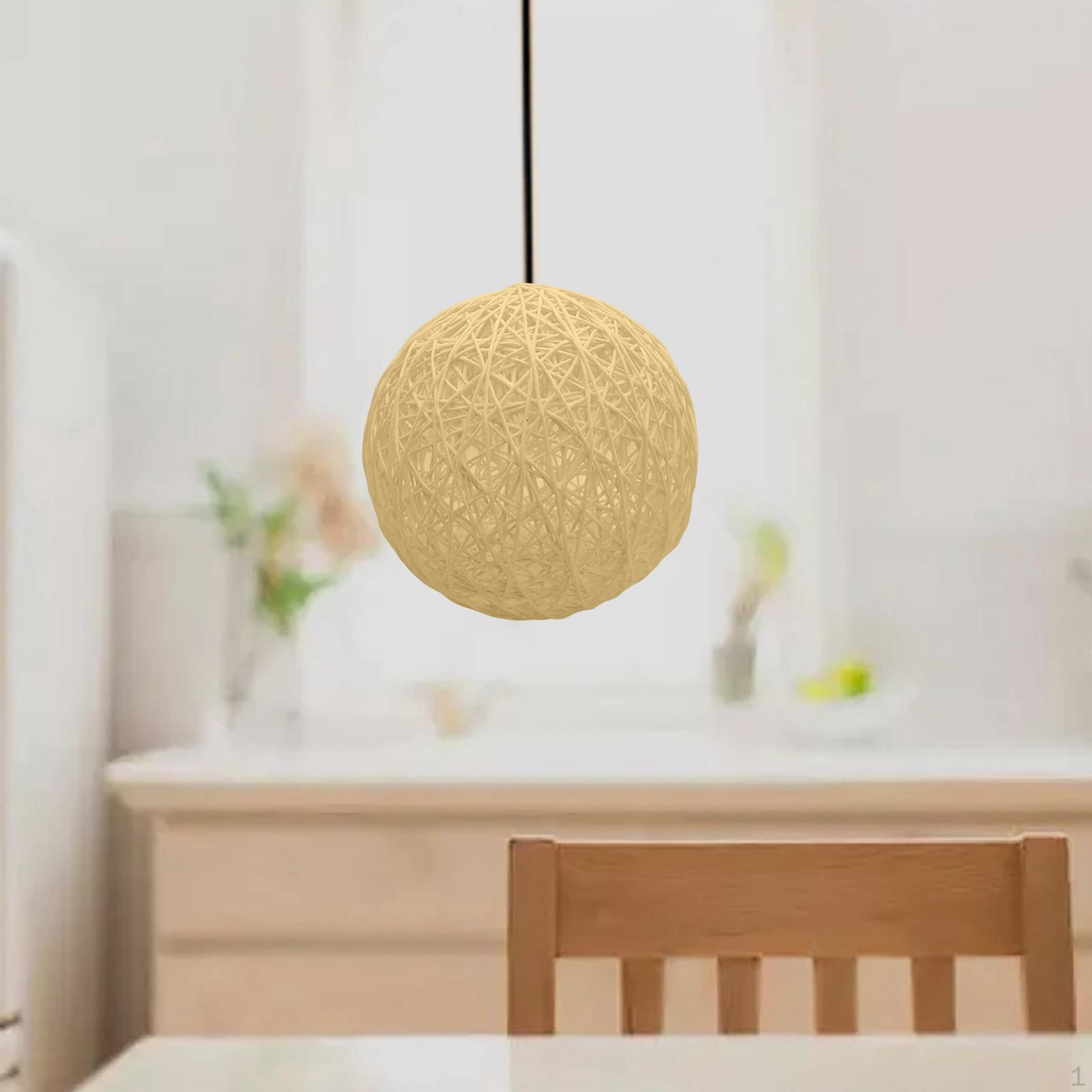 

Потолочный подвесной светильник, подвесной абажур из ротангового шара для столовой жёлтый