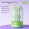 3Pcs Parent-friendly Silicone Baby Toothbrush Kit with Non-slip Wash Cup Gentle Tongue Moss Cleaner for Infant Care