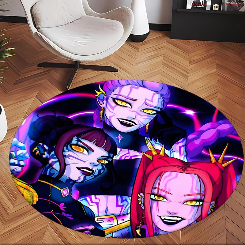 Huntrix (171) Round Office Rug Decorative Floor Rug for Office Bedroom Living Room and Home Space
