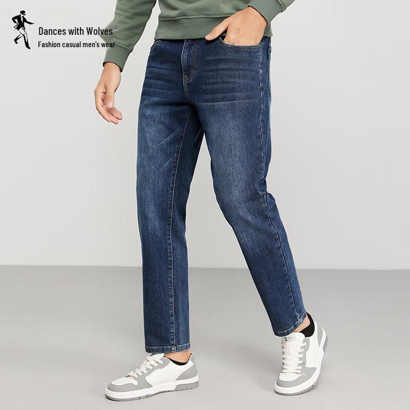 Dancing with Wolves Herren Farbechte Stretch-Denim-Jeans