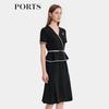 PORTS Women's Contrast Patchwork V-Neck Dress