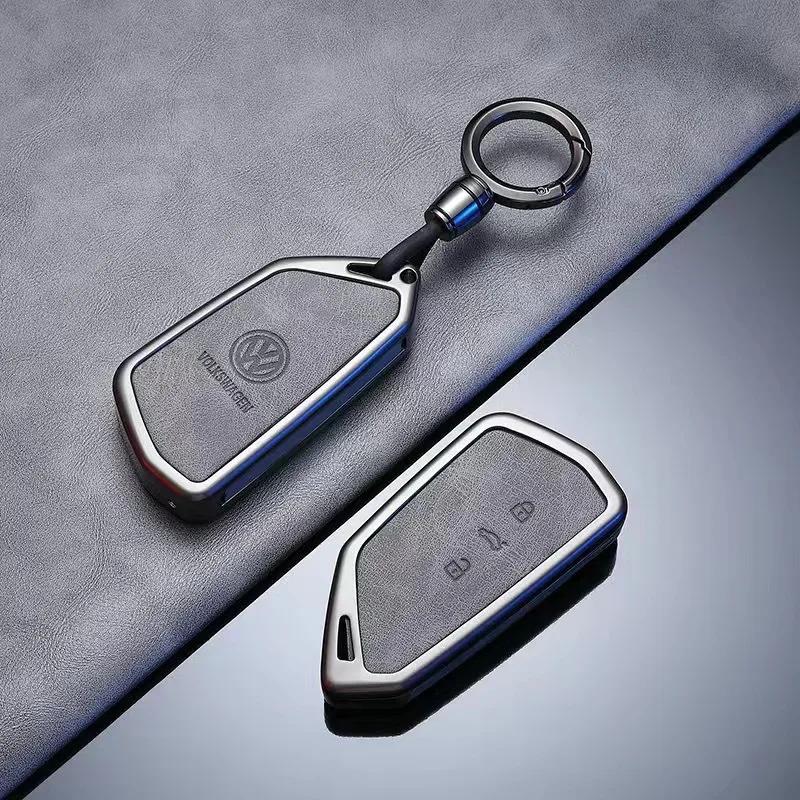 Nuova Custodia Guscio Copertura Completa in Lega e Pelle per Chiave Auto per VW Volkswagen ID.3 ID.4 Golf 8 2022 2023 MK8 Portachiavi Keyless per Auto Acce
