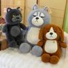 Big Belly Grey Wolf Plush Doll Lazy Cute Animal Sleep Pillow Sitting Dog Plush Toy  Children