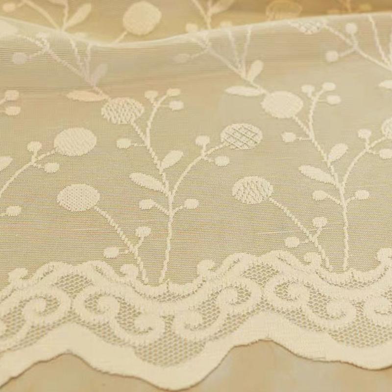 Light Luxury Gauze Curtain Living Room Balcony Curtain Bedroom Window Screen Blackout Pastoral Embroidery Bay Window White Yarn