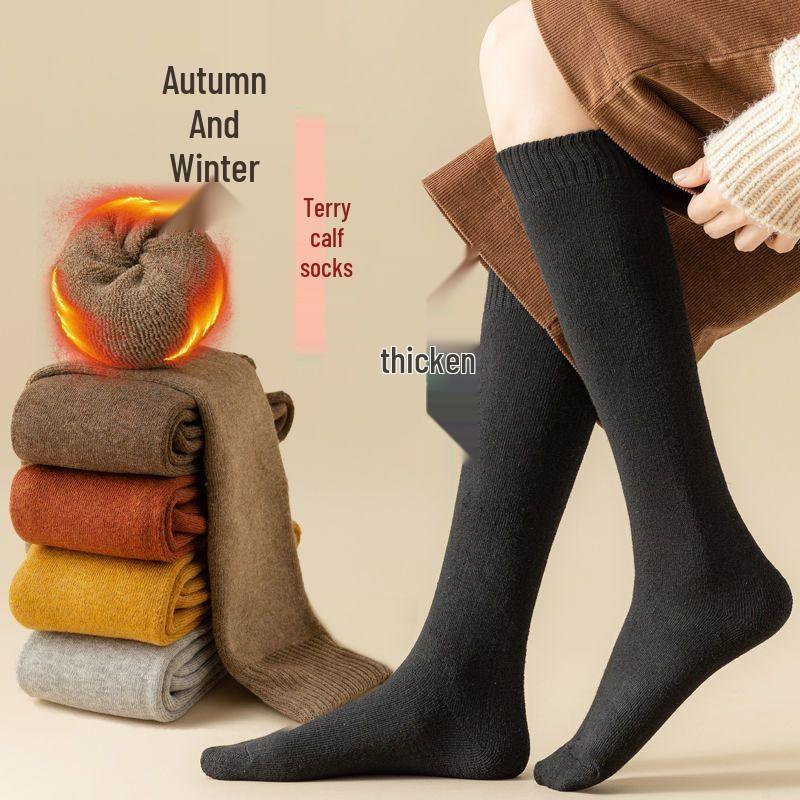 Women's Thick Velvet Anti-Freeze Long Calf Socks for Autumn/Winter