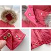 New Girls'cotton-Padded Clothes Children Thickened Keep Warm Pure Color Cute Coat