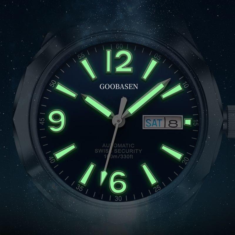 Gubaisen Men's Waterproof Quartz Watch with Calendar Feature