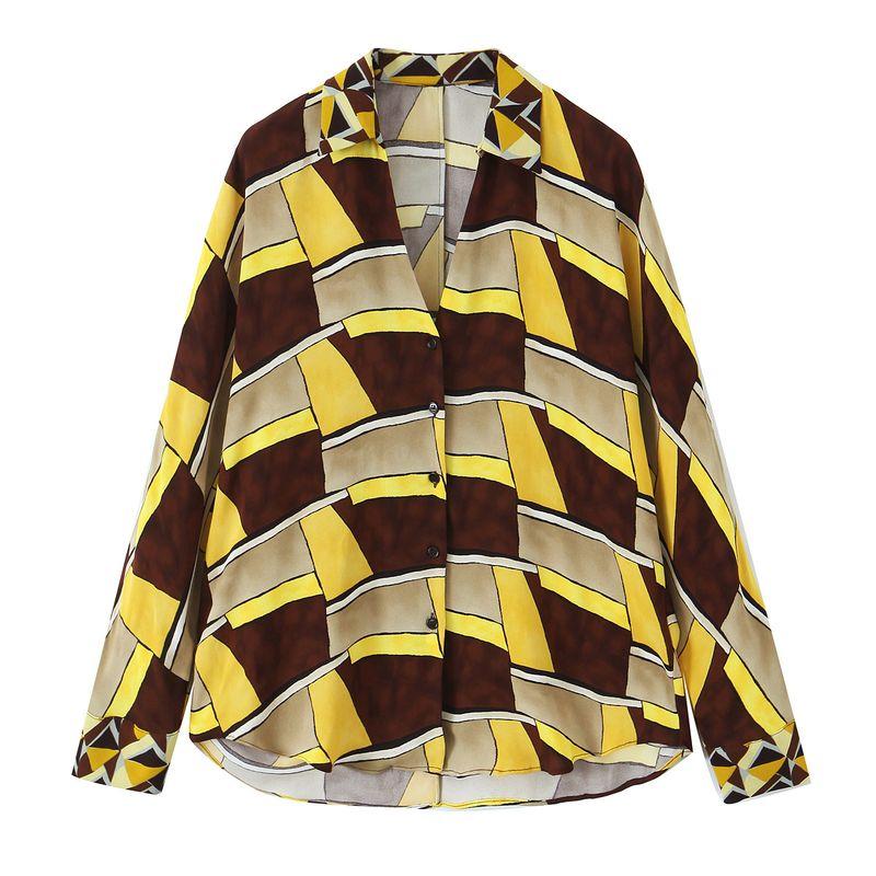 Kaslead New Arrival Women's Fashion Style Print Long Sleeves Shirt Casual Pants 2720088 2545087