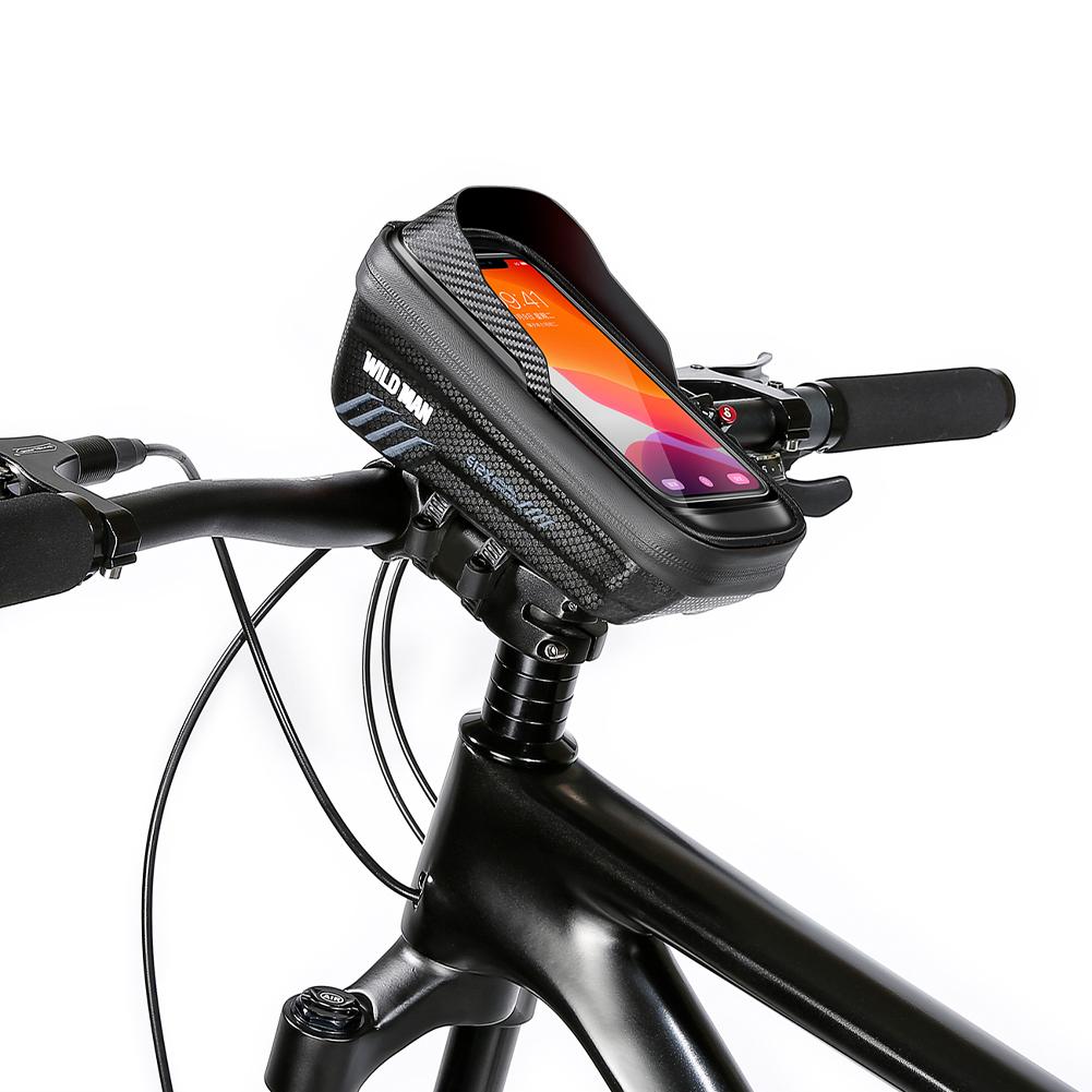 1L Bike Phone Handlebar Bag with Quick Release Sun Visor Bike Frame Bag Reflective Bicycle Front Frame Bag Road Bike Accessories