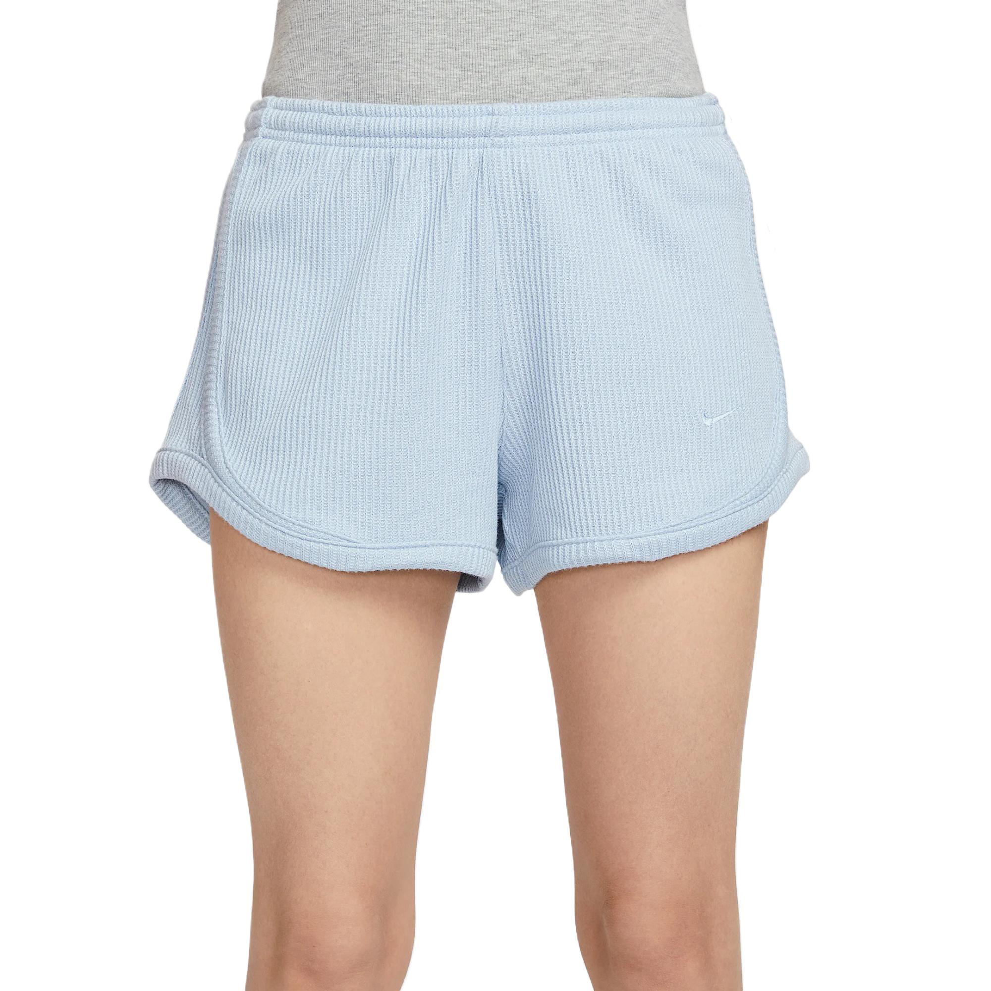 

Nike Sportswear Chill Waffle Comfortable Fashionable Fitted Solid Color Versatile Sports Shorts Women shorts Light-Blue HJ3843-440 XL