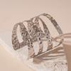 Geometry Wave Line Metal Arm Cuff Hollow Flower Bohemian Bracelet Wide Open Arm Cuff  Girls
