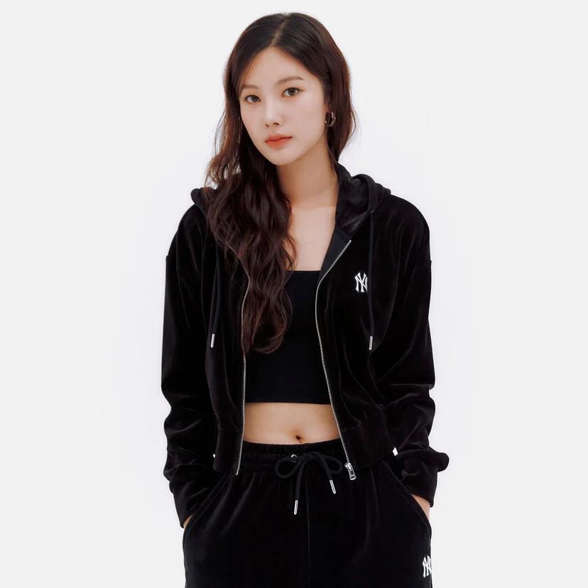 New MLB Cropped Coats Women's Black 3FTRB0636-50BKS