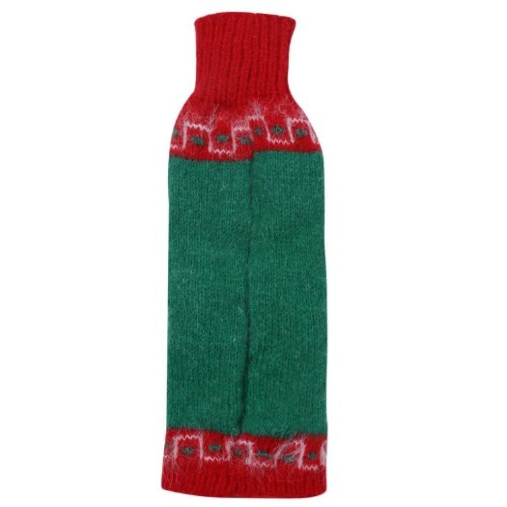 Niedlicher Weinflaschen-Geschenkbeutel DIY Weihnachtstag Staubschutz Einfache Verwendung Strick-Weinflaschenhülle Heimdeko