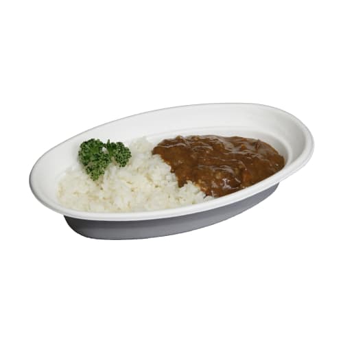 Eco-friendly and Stylish Disposable E-mold Curry Plates, P017, 100 Pieces