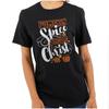 Fall Autumn Pumpkin Spice and Jesus Christ Womens Graphic Crewneck T Shirt Tee