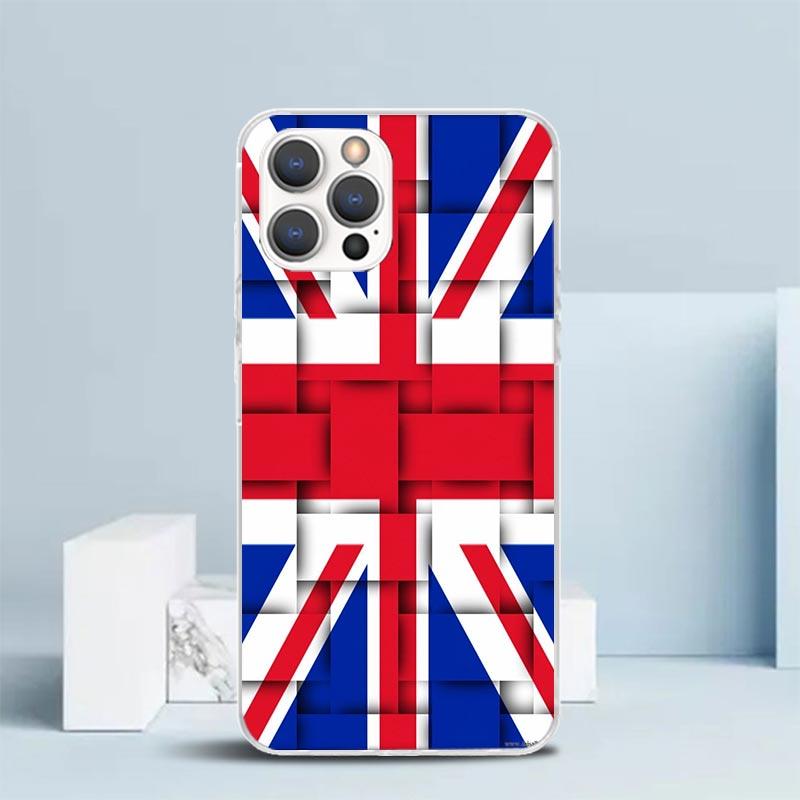 Union Jack England UK Flag Soft Cover for iPhone 16 17 Air 15 14 Pro Max 16E Phone Case 13 Mini 12 11 7 SE 8 Print Pattern Fit C