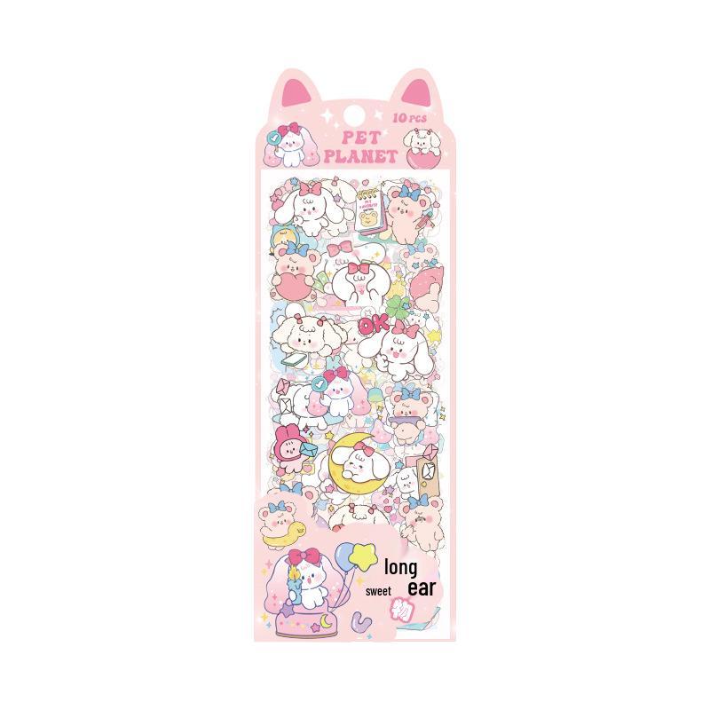 Pet Planet Cute Cartoon Children's Waterproof Notebook Stickers Set
