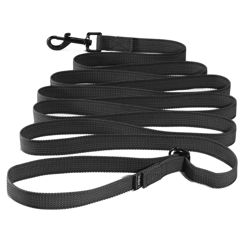 Regulowana smycz antypoślizgowa czarna - 3m, 76mm - pies 10-25kg