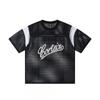Herren Damen Locker Geschnitten Baumwollmischung Netzprint T-Shirt Kurze Ärmel Streetwear Freizeit T-Shirt