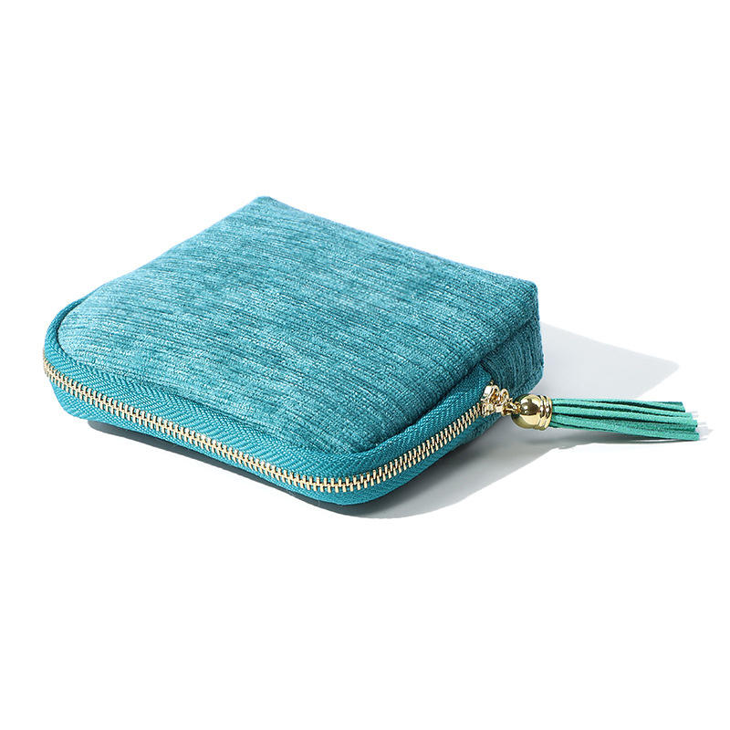 Portable Multi-layer Tassel Jewelry Storage Bag Travel Jade Bracelet Large-capacity Zipper Jewelry Packaging Bag Organizer