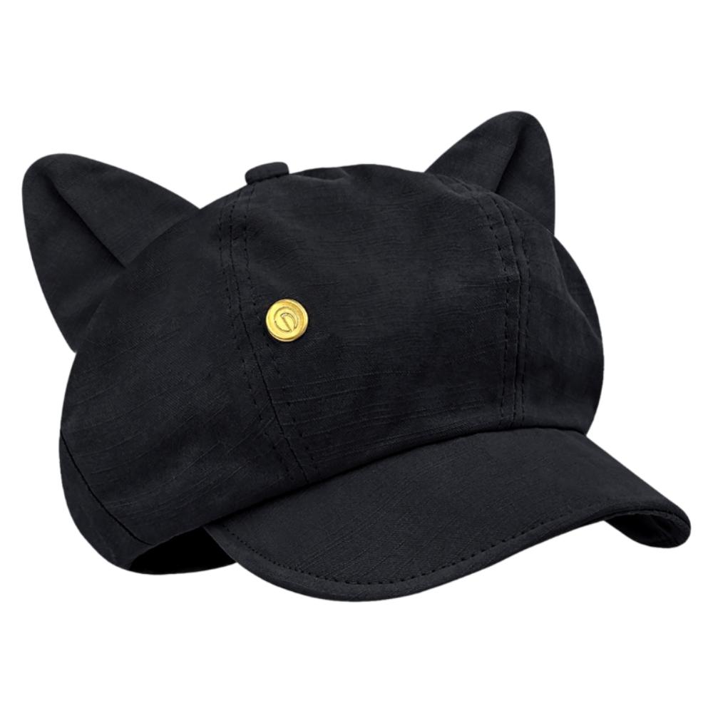 Cute Cat Ears Women's Beret Japanese Style Cat Paw Pattern Newsboy Cap Anime Sweet Baseball Cap Everyday Outfits